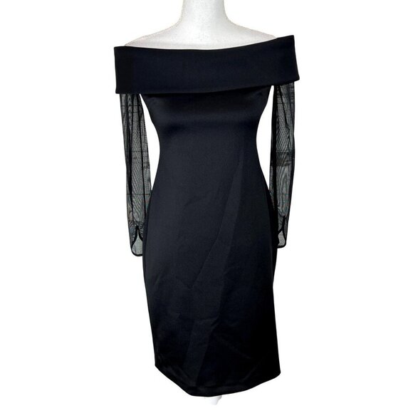 Calvin Klein Dresses & Skirts - CALVIN KLEIN Off the Shoulder Cocktail Dress Black Sz 4 EUC